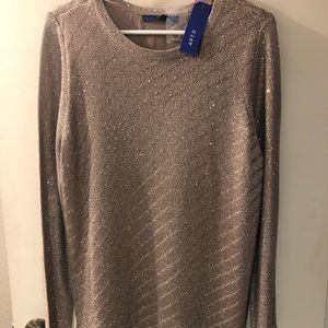 Apt. 9 Asymmetrical sequined gold sweater